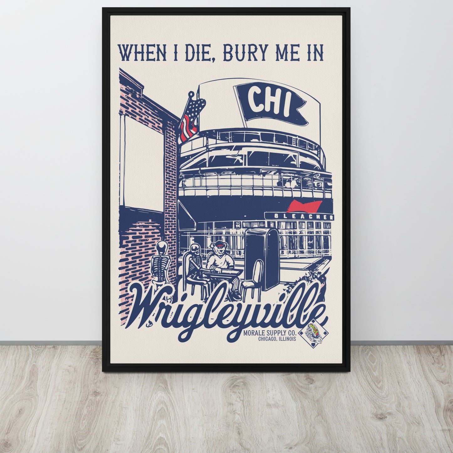 Bury Me In Wrigleyville Framed Canvas